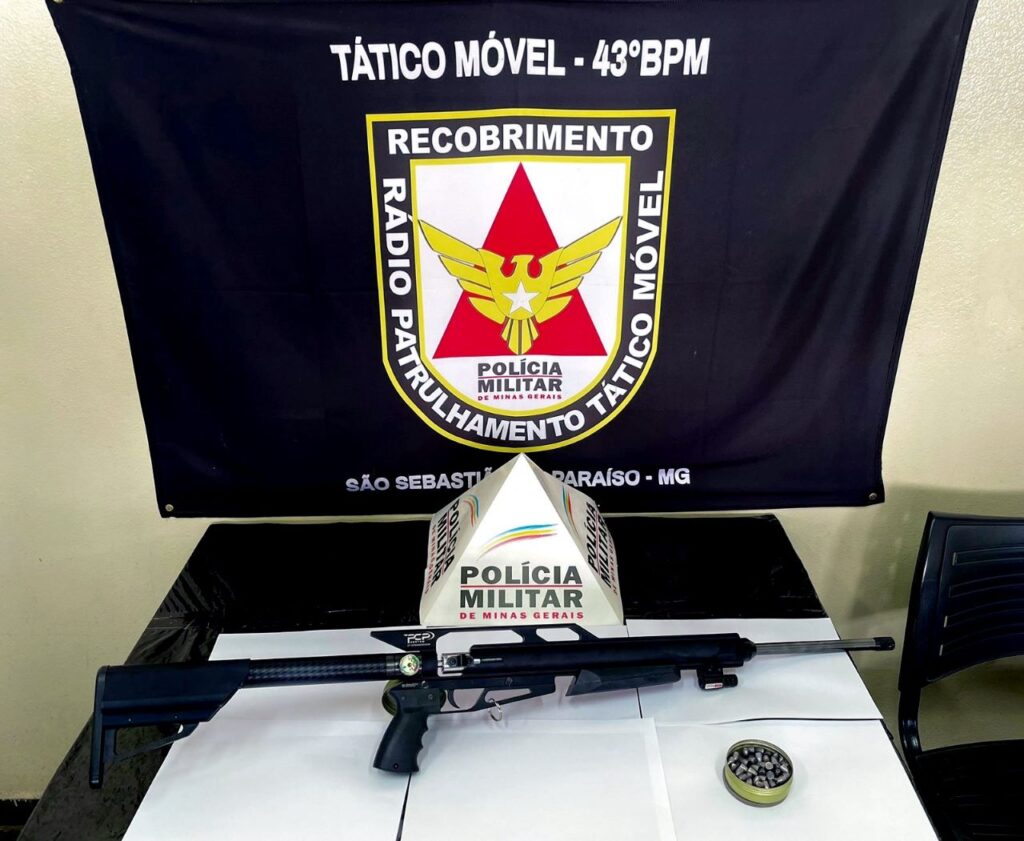 Homem é preso pela Polícia Militar de São Sebastião do Paraíso por ameaçar outra pessoa com uma arma
