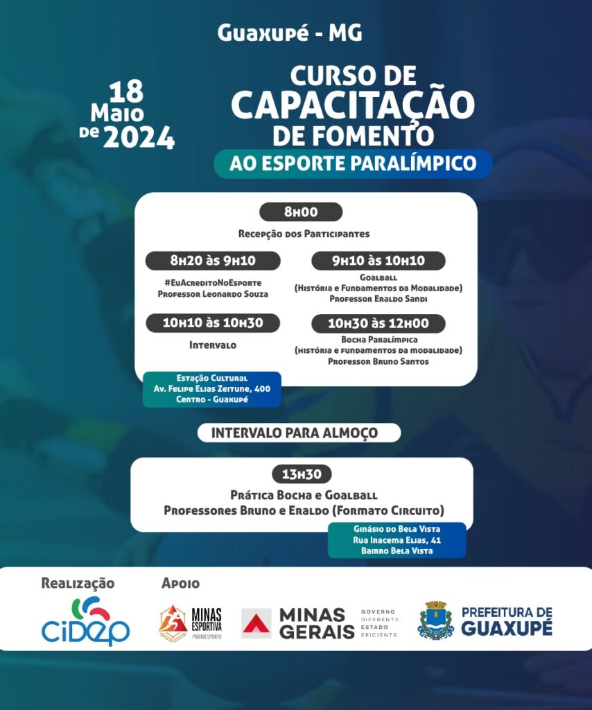 Em Guaxupé, curso de capacitação e fomento ao esporte paralímpico