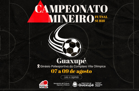 Guaxupé recebe rodada do Campeonato Mineiro de Futsal Sub-16 neste fim de semana
