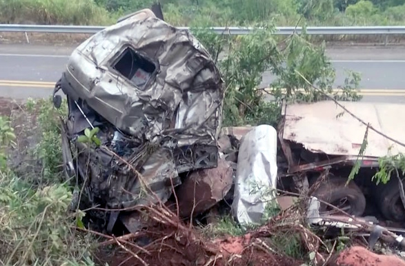 SÃO SEBASTIÃO DO PARAÍSO: Motorista morre após carreta sair da pista e bater contra árvores e rochas na MGC-491
